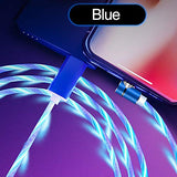 Terasako Flowing LED Magnetic Charging Cable.3 in 1 Cable(2 Packs,5 ft) Blue+Green