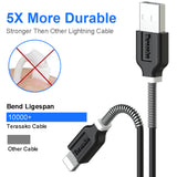 Coiled Lightning Cable for Car (2Pack, 4 Feet, 1.2 Meters), Retractable Cable - Black
