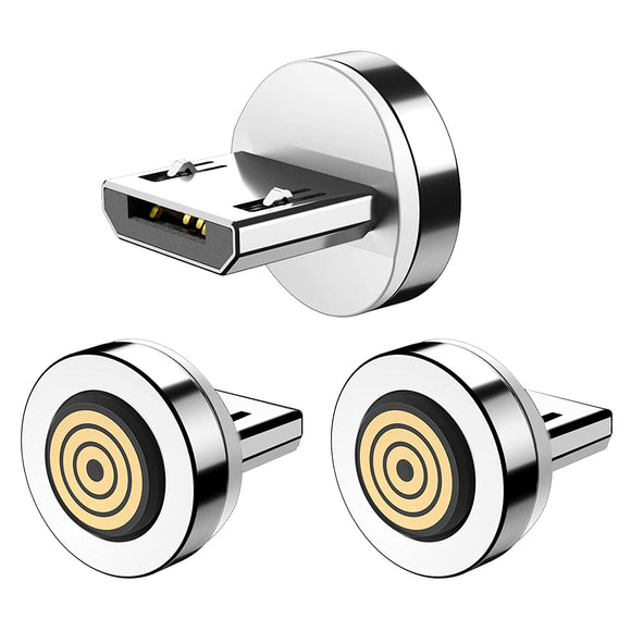 Terasako 2nd Gen Magnetic Connector Tips Head for Micro USB Android Devices [ 3-Pack ]