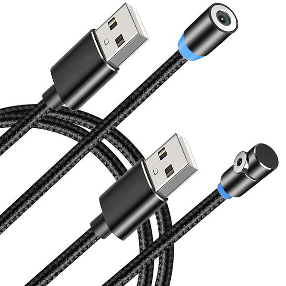 Magnetic Charging Cable (Not Including Magnetic Connector) [ 2-Pack, 6ft ], Terasako 3-in-1 Nylon Braided Cord, Compatible with Mirco USB, Type C and iProduct Device