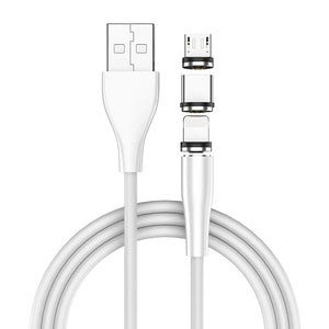 Terasako Magnetic Charging Cable 4-Pack [3ft/3ft/6ft/6ft], 3A Fast Magnetic Phone Charger Cord with Data Transfer and LED Light, Compatible with Micro USB, USB C, iPrAoduct and Most Devices