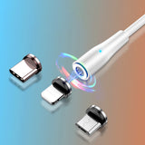 Terasako Magnetic Charging Cable 4-Pack [3ft/3ft/6ft/6ft], 3A Fast Magnetic Phone Charger Cord with Data Transfer and LED Light, Compatible with Micro USB, USB C, iPrAoduct and Most Devices