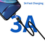 Terasako Magnetic Charging Cable 4-Pack [3ft/3ft/6ft/6ft], 3A Fast Magnetic Phone Charger Cord with Data Transfer and LED Light, Compatible with Micro USB, USB C, iPrAoduct and Most Devices