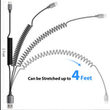 USB C Cable, Terasako [2-Pack] Coiled Spring USB Type C Cable, USB A to USB C Charging Cable Fast Charge for Samsung Galaxy S10 S10+ / Note 8, LG V20 and Other USB C Charger (Black)
