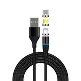 Terasako Magnetic Charging Cable 4-Pack [3ft/3ft/6ft/6ft], 3A Fast Magnetic Phone Charger Cord with Data Transfer and LED Light, Compatible with Micro USB, USB C, iPrAoduct and Most Devices