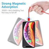 Terasako Magnetic Charging Cable 4-Pack (1/3/6/6/FT) - 360° Rotating Magnetic Phone Charger Cable with LED Light - 90° Angle Connector, Nylon-Braided Cords